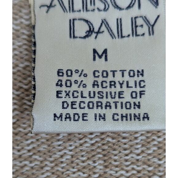 Allison Daley Zip up cardigan Sz M Patchwork Embroidered Beaded Floral Y2K EUC - Picture 4 of 13